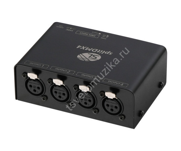 SL-SDX4P SplitDMX4 Pro Сплиттер DMX512, 1xDMX-вход, 4xDMX-выхода, 1xXLR-3M, 4xXLR-3F, Гальваническая развязка, Отключаемый терминатор, Siberian Lighting