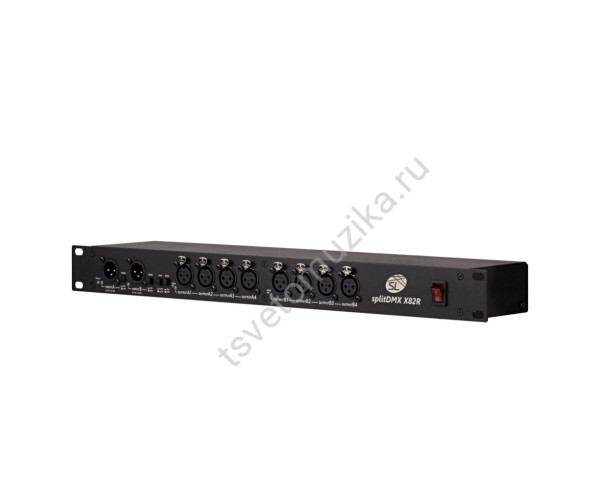 splitDMX-X82R/3PIN [SL229T1] Сплиттер DMX512/RDM 2входа-8выходов, ТМ Siberian Lighting