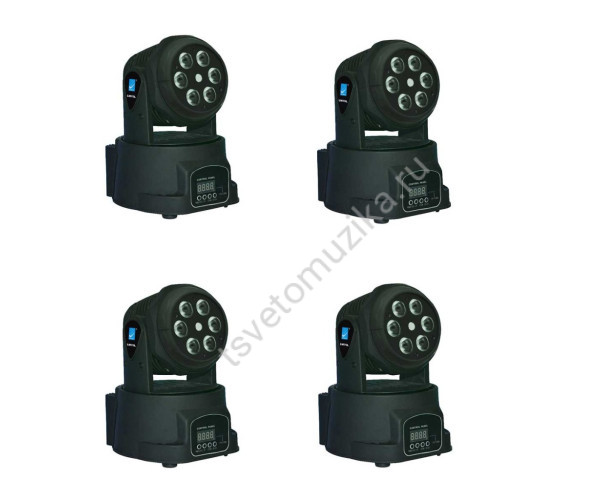 LM70L Комплект из 4 штук моторизированных светодиодных мини-прожекторов с лазером, 6х8Вт