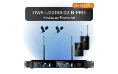 OWS-U2200L02-B-PRO Двухканальная радиосистема с поясными передатчиками, петличным OWS-L02 микрофоном (круг черн), диапазон В:512-562 МГц, Октава OWS-U2200L02-B-PRO Двухканальная радиосистема с поясными передатчиками, петличным OWS-L02 микрофоном (круг черн), диапазон В:512-562 МГц, Октава
