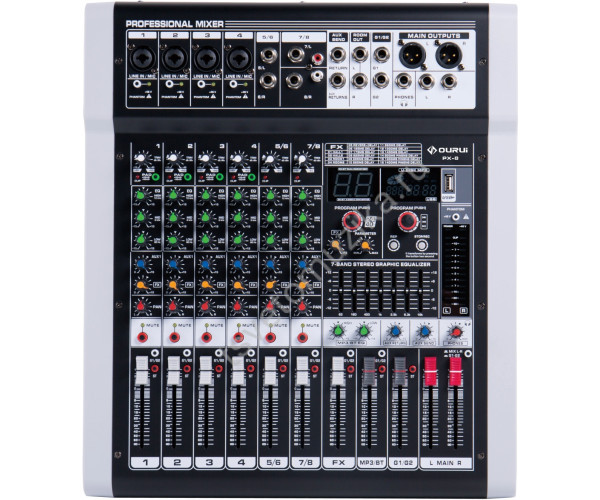 PX-8 Микшерный пульт, 8 каналов, LAudio