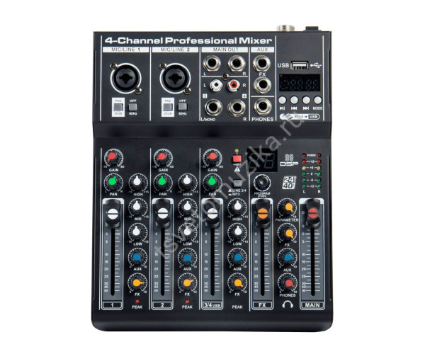 FK-04 Микшерный пульт, 4 канала, LAudio
