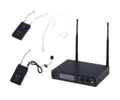 DSP-DUO-UHF-B210/F5 Беспроводная микрофонная система, петличный и головной микрофон