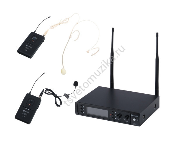 DSP-DUO-UHF-B210/F5 Беспроводная микрофонная система, петличный и головной микрофон