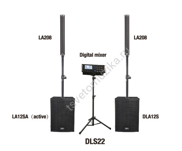 DLS22 Комплект акустических систем, сабвуфер, микшер