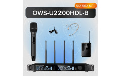OWS-U2200HD01L02-B Двухканальная радиосистема, ручной, головной, петличный микрофон, Октава OWS-U2200HD01L02-B Двухканальная радиосистема, ручной, головной, петличный микрофон, Октава