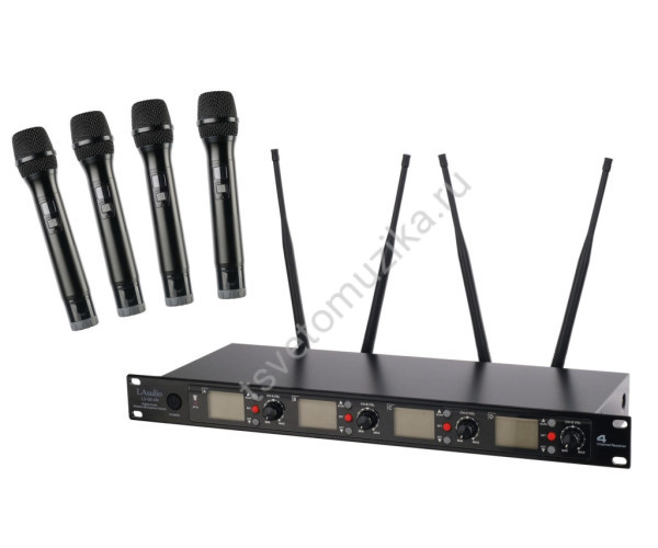 LS-Q6-4M Беспроводная микрофонная система, 4 ручных передатчика, Laudio